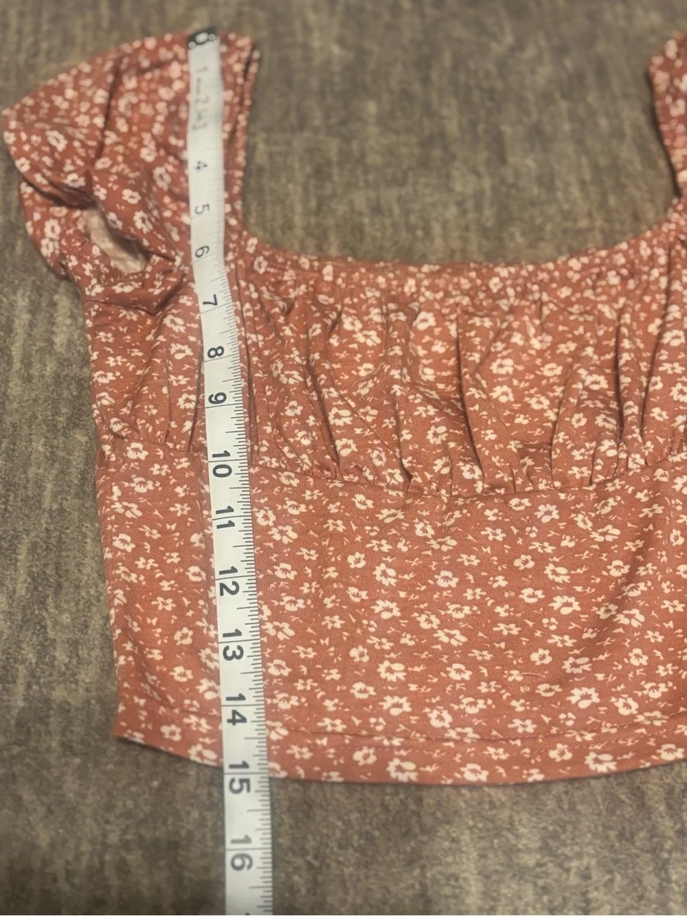 Shein Floral Crop Top Short Sleeve Size XS - Picture 4 of 5